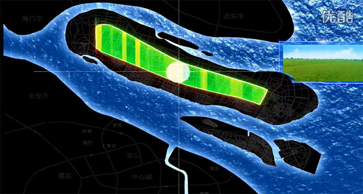 图2：崇明城市规划投影电子沙盘