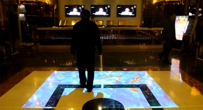 图1：宾馆大厅互动地面投影
