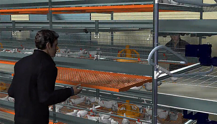 层叠式肉鸡笼养系统机械动画截图2